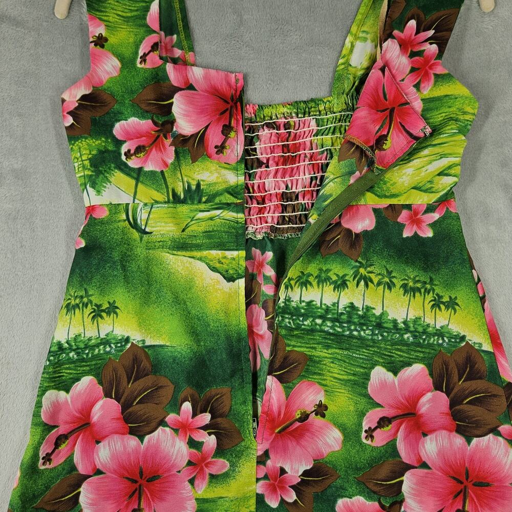 Vintage 70'S Waltah Clarke's Hawaiian Dress Womens Size 8 Mini Tropical Hibiscus - Picture 9 of 14